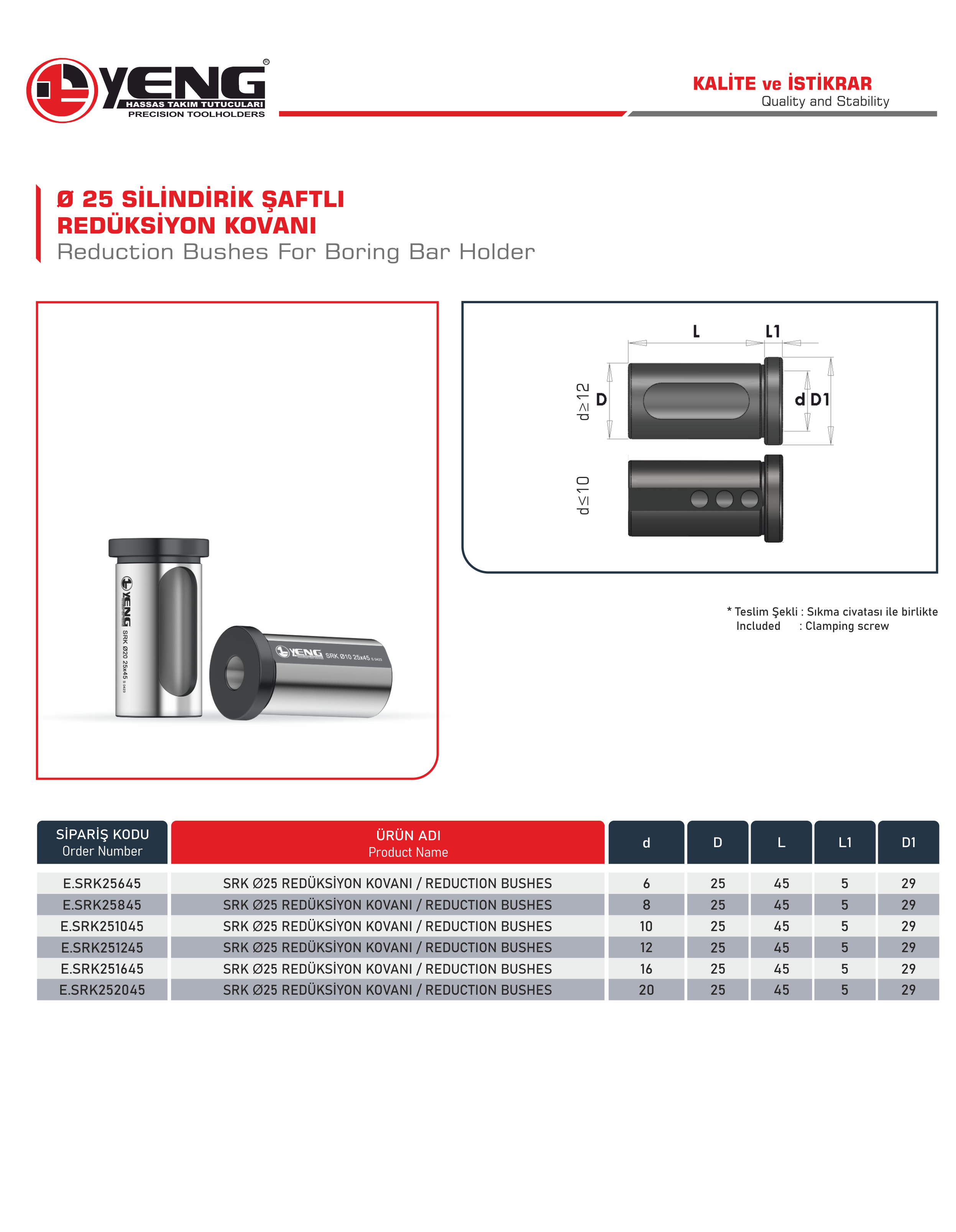 Ø25 Reduction Bushes For Boring Bar Holder