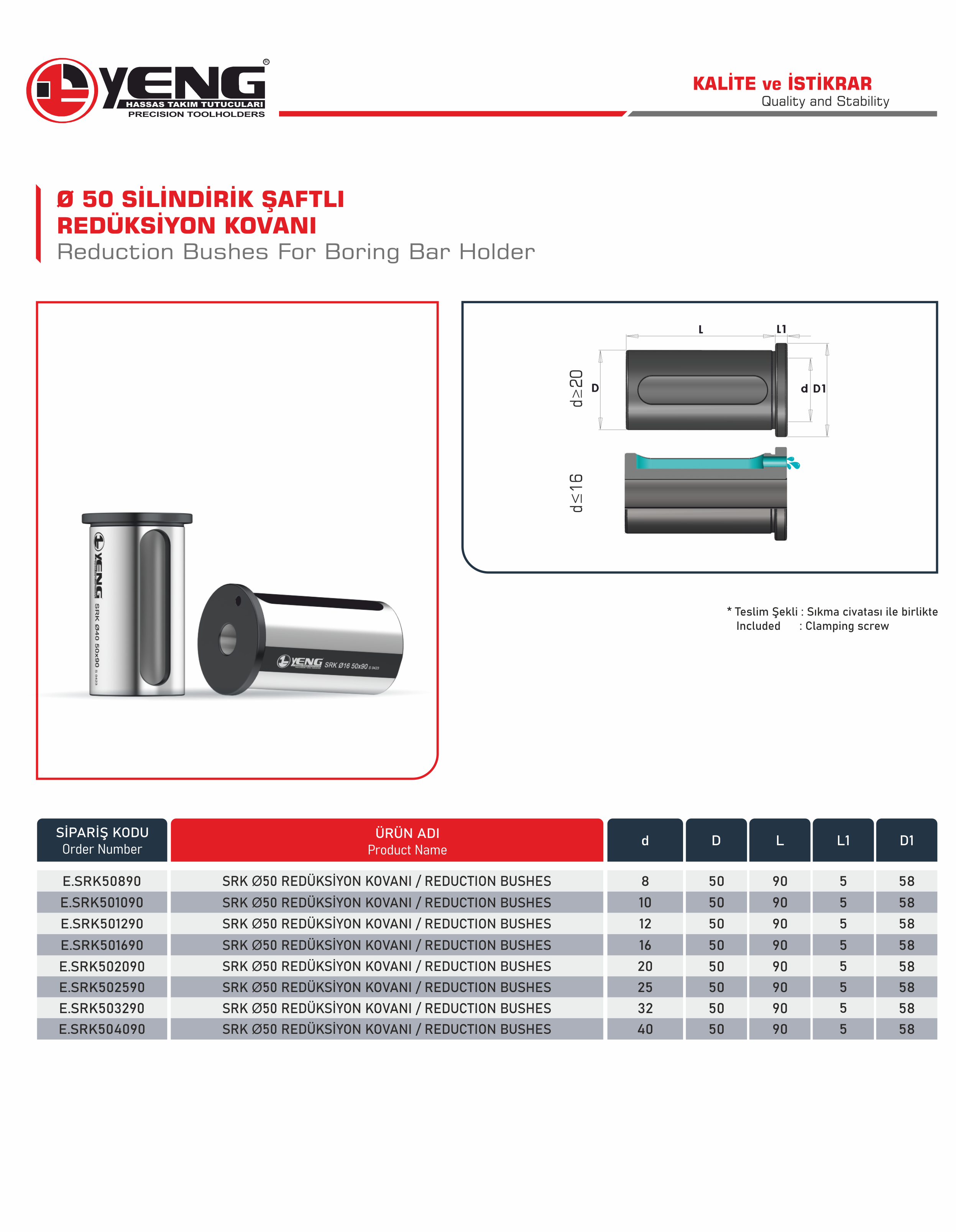 Ø50 Reduction Bushes For Boring Bar Holder