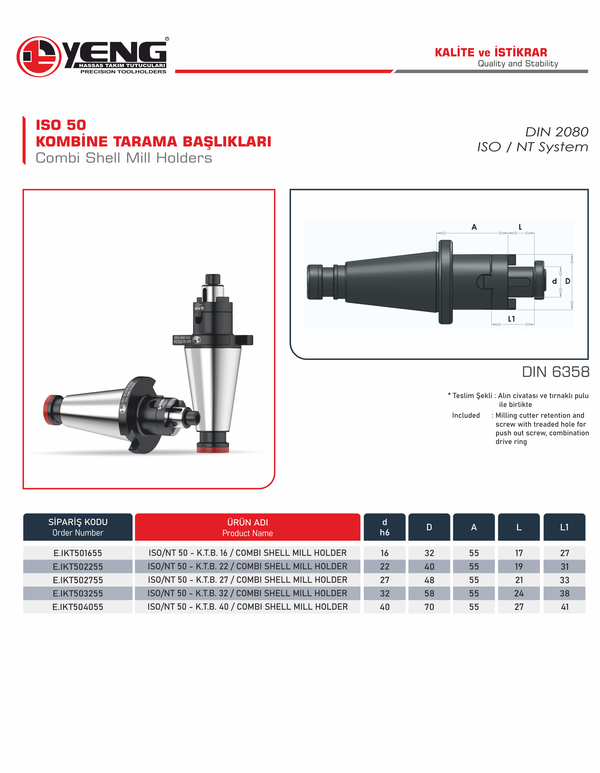 ISO 50 Combi Shell Mill Holder / DIN 6358