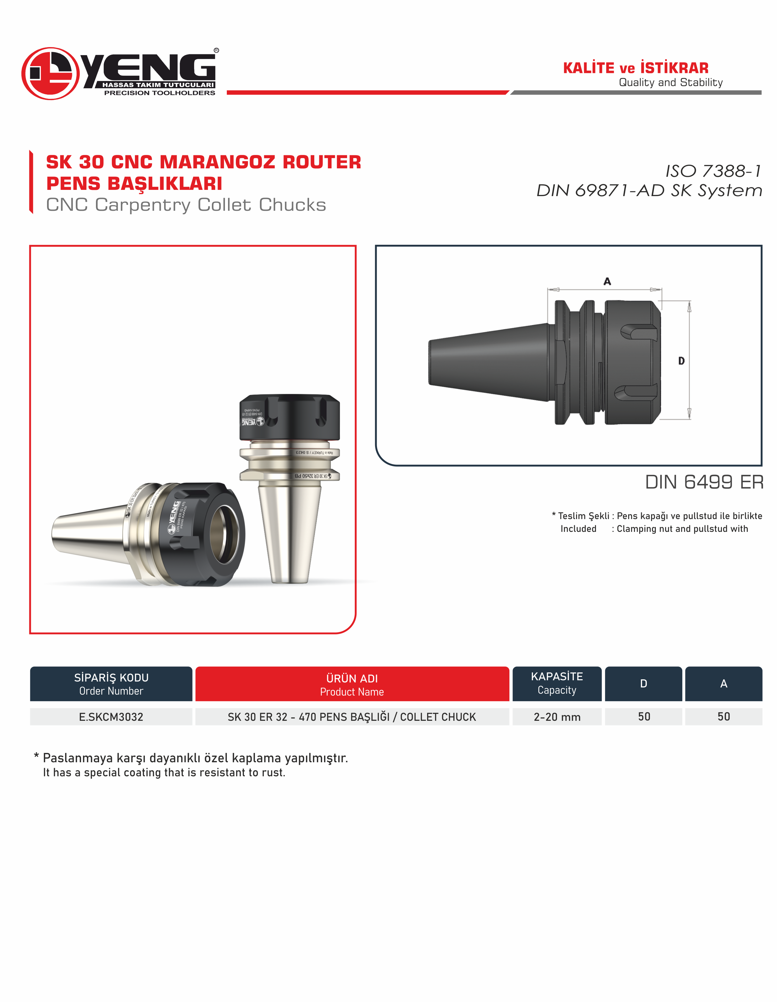 SK 30 Collet Chucks / DIN 6499 ER