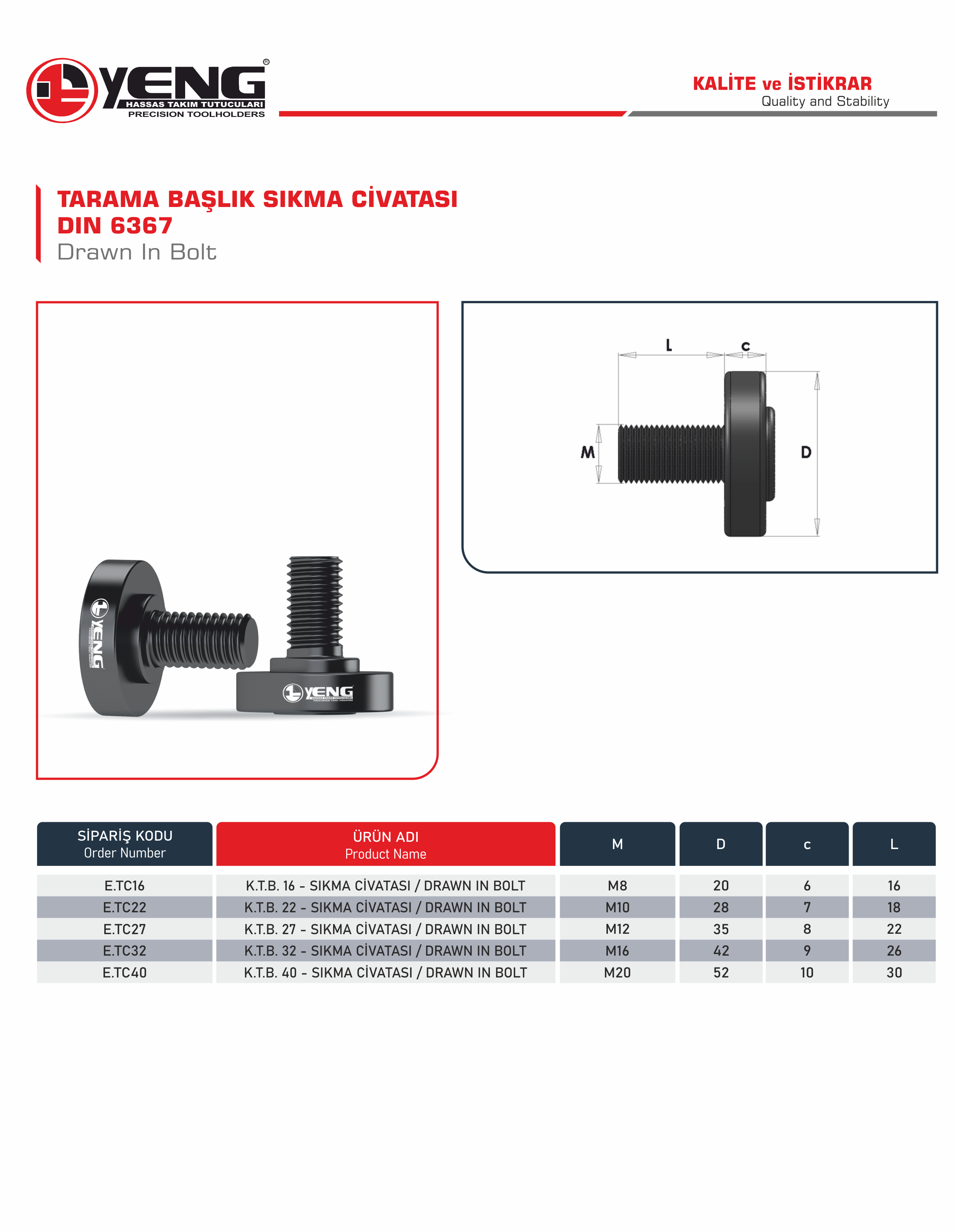 Drawn In Bolt / DIN 6367